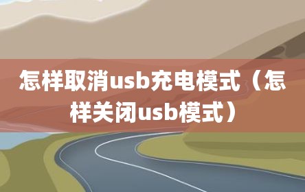 怎样取消usb充电模式（怎样关闭usb模式）