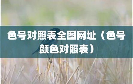 色号对照表全图网址（色号颜色对照表）