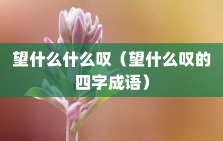 望什么什么叹（望什么叹的四字成语）