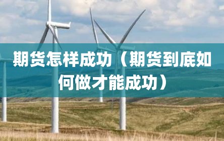 期货怎样成功（期货到底如何做才能成功）