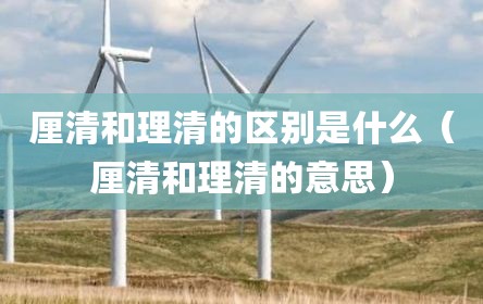 厘清和理清的区别是什么（厘清和理清的意思）