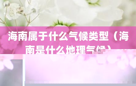 海南属于什么气候类型（海南是什么地理气候）