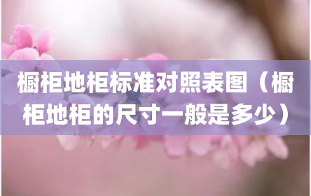 橱柜地柜标准对照表图（橱柜地柜的尺寸一般是多少）