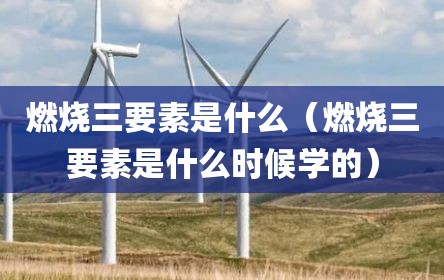 燃烧三要素是什么（燃烧三要素是什么时候学的）