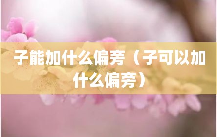 子能加什么偏旁（子可以加什么偏旁）