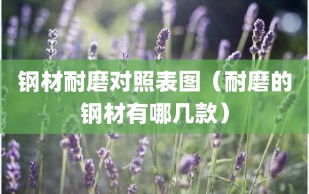 钢材耐磨对照表图（耐磨的钢材有哪几款）