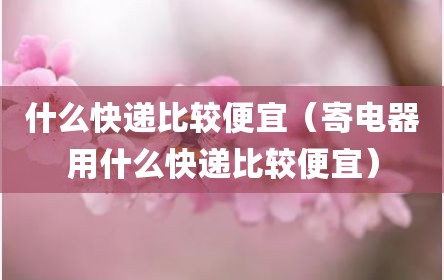 什么快递比较便宜（寄电器用什么快递比较便宜）
