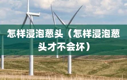 怎样浸泡葱头（怎样浸泡葱头才不会坏）