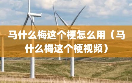 马什么梅这个梗怎么用（马什么梅这个梗视频）