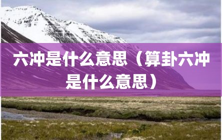 六冲是什么意思（算卦六冲是什么意思）