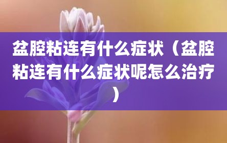 盆腔粘连有什么症状（盆腔粘连有什么症状呢怎么治疗）