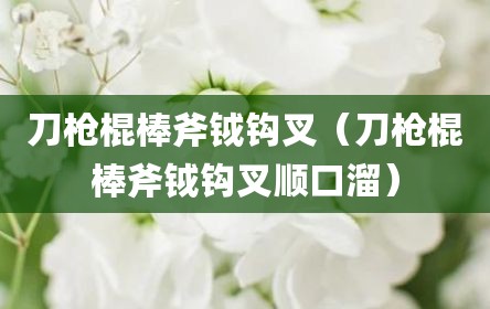 刀枪棍棒斧钺钩叉（刀枪棍棒斧钺钩叉顺口溜）