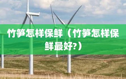竹笋怎样保鲜（竹笋怎样保鲜最好?）