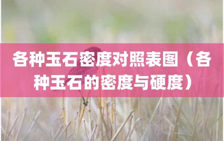 各种玉石密度对照表图（各种玉石的密度与硬度）