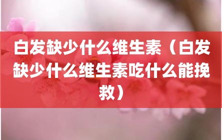 白发缺少什么维生素（白发缺少什么维生素吃什么能挽救）