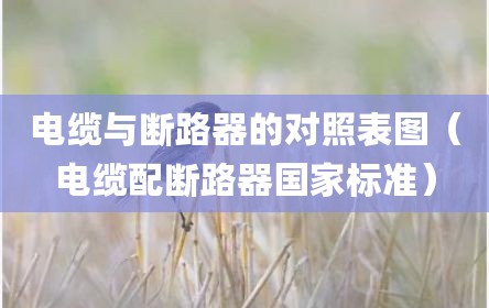 电缆与断路器的对照表图（电缆配断路器国家标准）