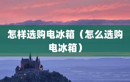 怎样选购电冰箱（怎么选购电冰箱）