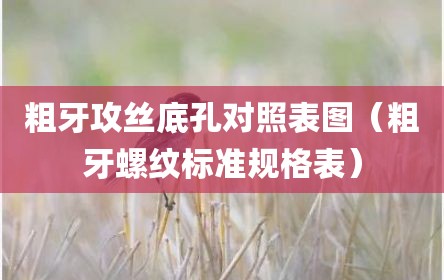 粗牙攻丝底孔对照表图（粗牙螺纹标准规格表）