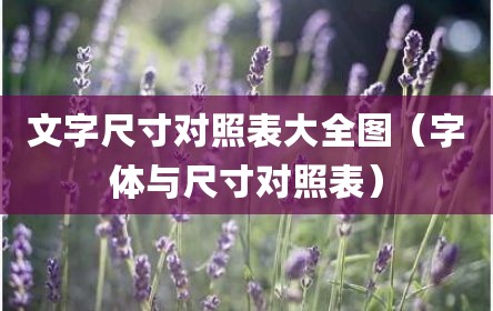 文字尺寸对照表大全图（字体与尺寸对照表）