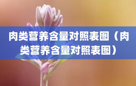 肉类营养含量对照表图（肉类营养含量对照表图）