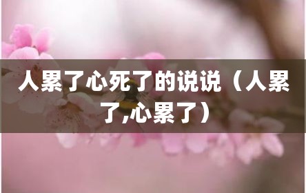 人累了心死了的说说（人累了,心累了）