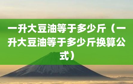 一升大豆油等于多少斤（一升大豆油等于多少斤换算公式）