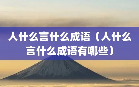 人什么言什么成语（人什么言什么成语有哪些）