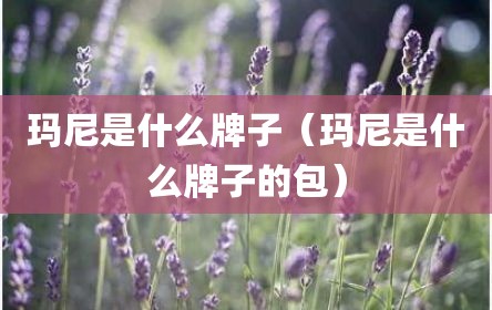 玛尼是什么牌子（玛尼是什么牌子的包）