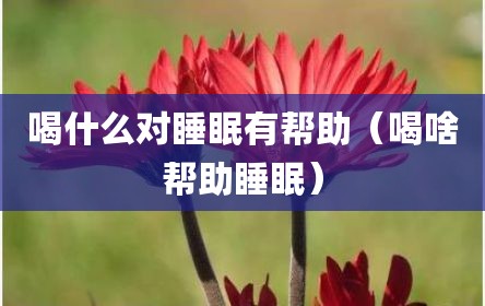 喝什么对睡眠有帮助（喝啥帮助睡眠）
