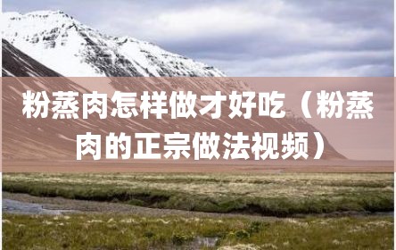 粉蒸肉怎样做才好吃（粉蒸肉的正宗做法视频）
