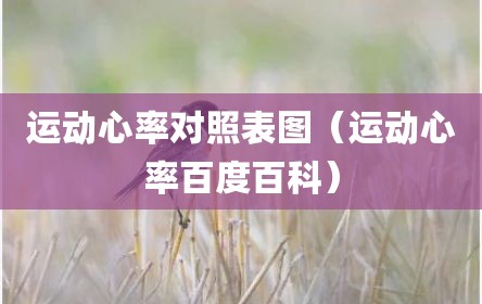 运动心率对照表图（运动心率百度百科）