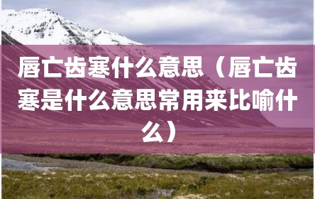 唇亡齿寒什么意思（唇亡齿寒是什么意思常用来比喻什么）