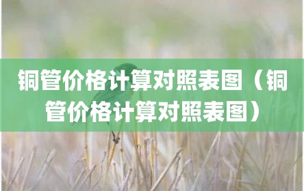 铜管价格计算对照表图（铜管价格计算对照表图）