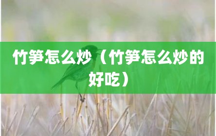 竹笋怎么炒（竹笋怎么炒的好吃）