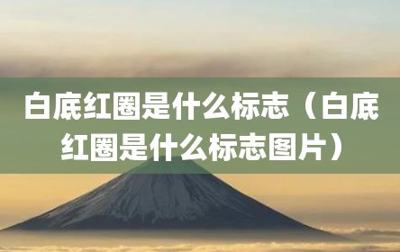 白底红圈是什么标志（白底红圈是什么标志图片）