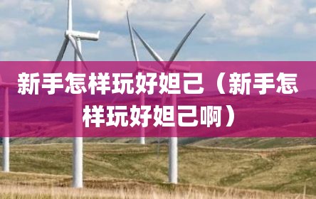 新手怎样玩好妲己（新手怎样玩好妲己啊）