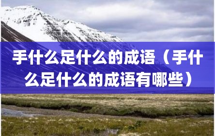 手什么足什么的成语（手什么足什么的成语有哪些）