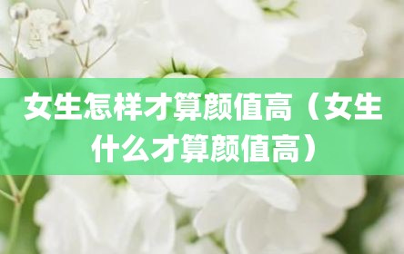女生怎样才算颜值高（女生什么才算颜值高）