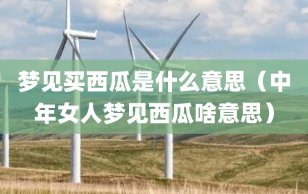 梦见买西瓜是什么意思（中年女人梦见西瓜啥意思）