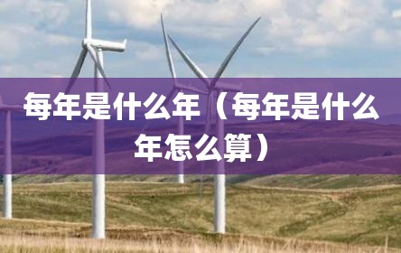 每年是什么年（每年是什么年怎么算）