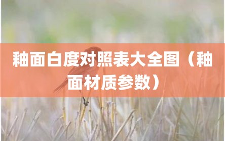 釉面白度对照表大全图（釉面材质参数）