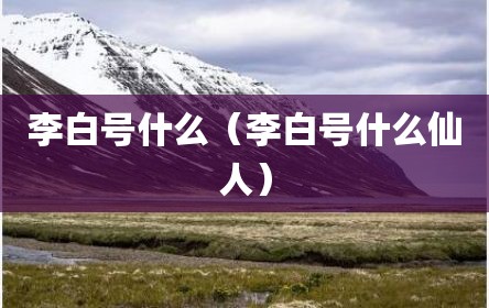 李白号什么（李白号什么仙人）
