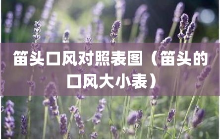 笛头口风对照表图（笛头的口风大小表）