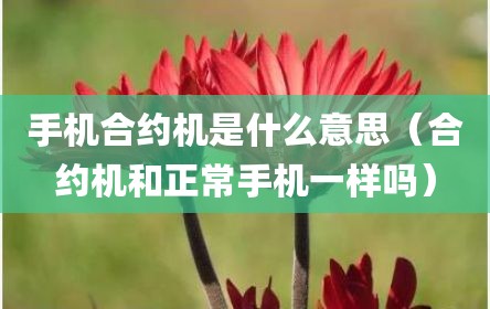 手机合约机是什么意思（合约机和正常手机一样吗）