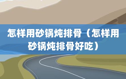 怎样用砂锅炖排骨（怎样用砂锅炖排骨好吃）