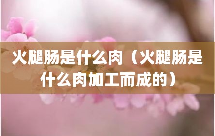 火腿肠是什么肉（火腿肠是什么肉加工而成的）