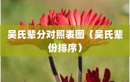 吴氏辈分对照表图（吴氏辈份排序）