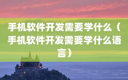 手机软件开发需要学什么（手机软件开发需要学什么语言）
