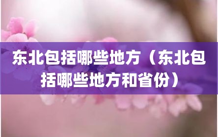 东北包括哪些地方（东北包括哪些地方和省份）