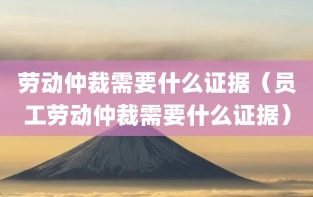 劳动仲裁需要什么证据（员工劳动仲裁需要什么证据）